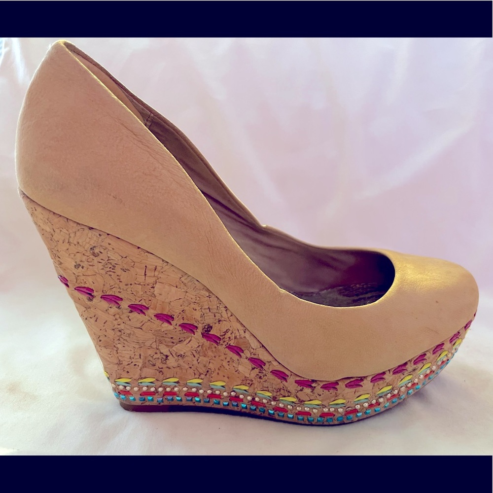 Gianni Bini Taupe decorative Wedges